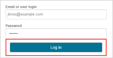 The "Log in" button is located below the "Password" field on the main Möbus log in page.
